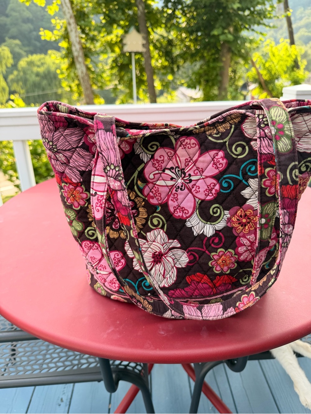 Vera Bradley Quilted Floral Tote Bag - Pink Multi - Picture 2 of 5